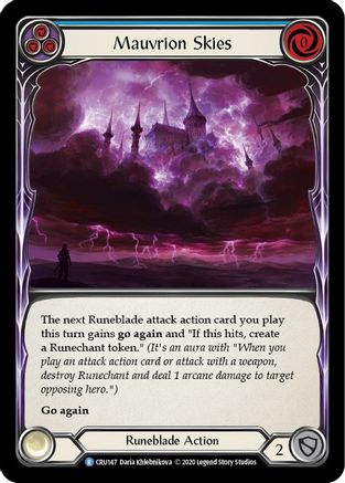 Mauvrion Skies (Blue) (CRU147)  1st Edition Rainbow Foil