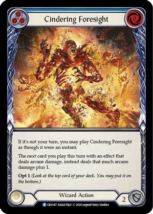 Cindering Foresight (Blue) (CRU167)  1st Edition Rainbow Foil