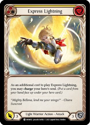 Express Lightning (Yellow) (MON052)  1st Edition Rainbow Foil