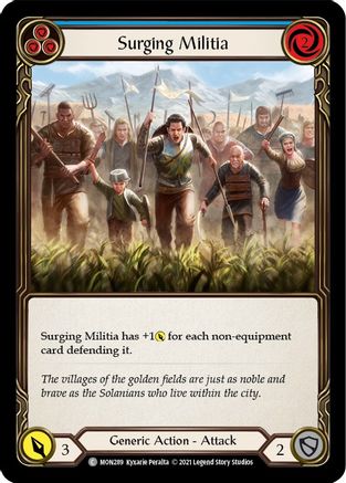 Surging Militia (Blue) (MON289)  Unlimited Edition Rainbow Foil