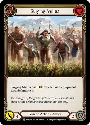 Surging Militia (Yellow) (MON288)  1st Edition Rainbow Foil