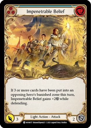Impenetrable Belief (Blue) (MON077)  Unlimited Edition Rainbow Foil