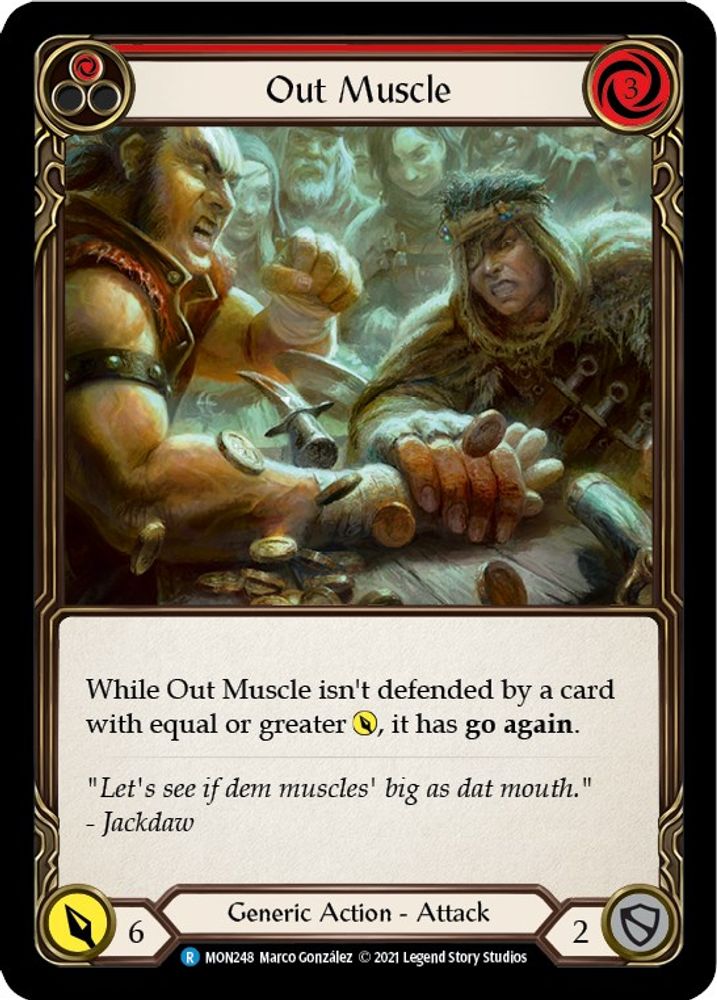 Out Muscle (Red) (MON248)  Unlimited Edition Rainbow Foil