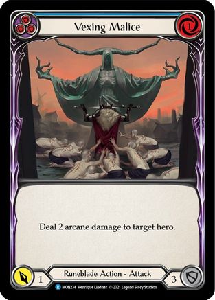 Vexing Malice (Blue) (MON234)  1st Edition Rainbow Foil