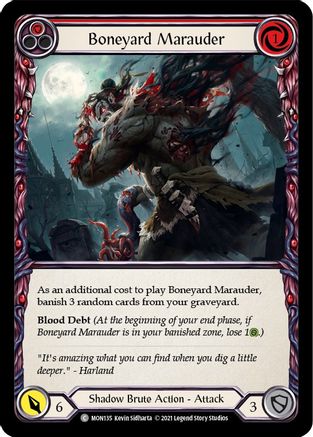 Boneyard Marauder (Red) (MON135)  1st Edition Rainbow Foil