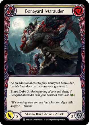 Boneyard Marauder (Yellow) (MON136)  1st Edition Rainbow Foil