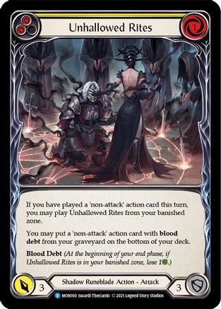 Unhallowed Rites (Yellow) (MON160)  1st Edition Rainbow Foil
