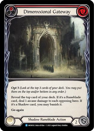 Dimenxxional Gateway (Red) (MON162)  Unlimited Edition Rainbow Foil