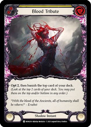 Blood Tribute (Yellow) (MON216)  1st Edition Rainbow Foil