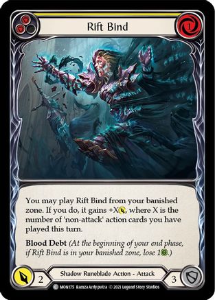 Rift Bind (Yellow) (MON175)  1st Edition Rainbow Foil