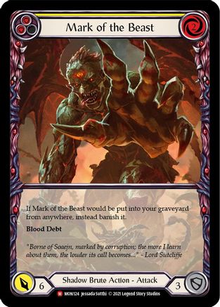 Mark of the Beast (Extended Art) (MON124)  1st Edition Rainbow Foil