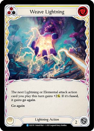 Weave Lightning (Yellow) (ELE181)  1st Edition Rainbow Foil