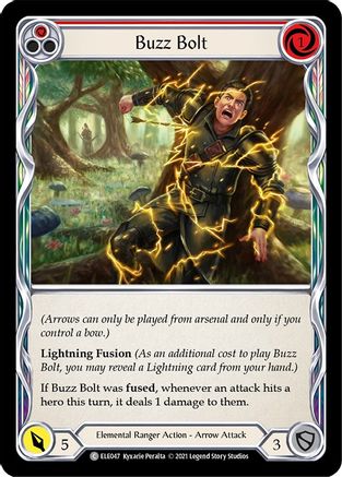Buzz Bolt (Red) (ELE047)  Unlimited Edition Rainbow Foil