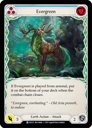 Evergreen (Blue) (ELE121)  1st Edition Rainbow Foil