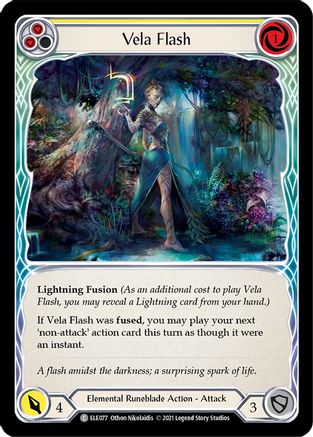Vela Flash (Yellow) (ELE077)  Unlimited Edition Rainbow Foil