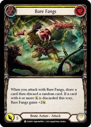 Bare Fangs (Yellow) (EVR009)  1st Edition Rainbow Foil