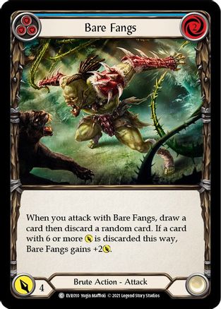 Bare Fangs (Blue) (EVR010)  1st Edition Rainbow Foil