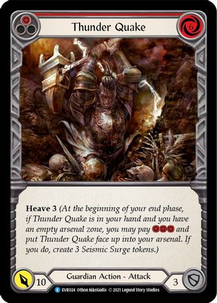 Thunder Quake (Red) (EVR024)  1st Edition Rainbow Foil