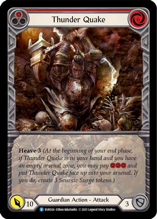 Thunder Quake (Red) (Extended Art) (EVR024)  1st Edition Rainbow Foil