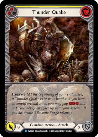 Thunder Quake (Yellow) (Extended Art) (EVR025)  1st Edition Rainbow Foil