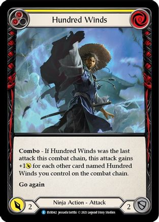 Hundred Winds (Yellow) (EVR042)  1st Edition Rainbow Foil