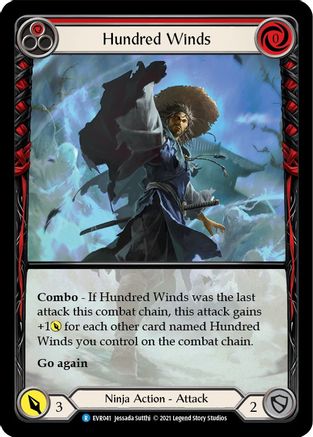 Hundred Winds (Red) (Extended Art) (EVR041)  1st Edition Rainbow Foil