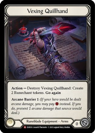 Vexing Quillhand (EVR103)  1st Edition Cold Foil