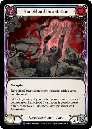 Runeblood Incantation (Blue) (EVR109)  1st Edition Rainbow Foil