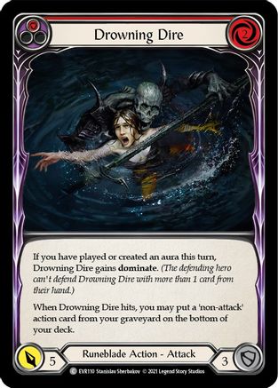 Drowning Dire (Red) (EVR110)  1st Edition Rainbow Foil