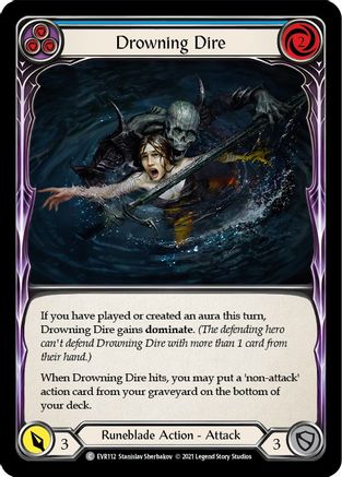 Drowning Dire (Blue) (EVR112)  1st Edition Rainbow Foil