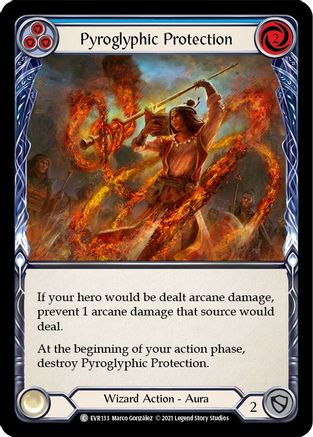 Pyroglyphic Protection (Blue) (EVR133)  1st Edition Rainbow Foil