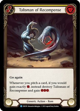 Talisman of Recompense (EVR191)  1st Edition