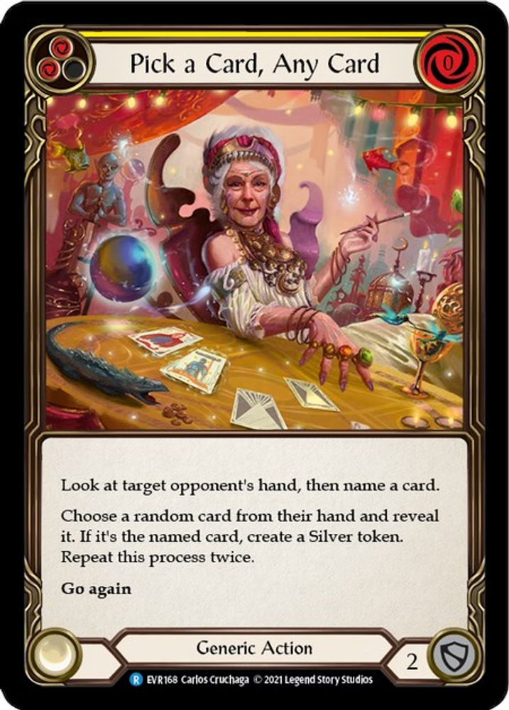 Pick a Card, Any Card (Yellow) (EVR168)  1st Edition Rainbow Foil