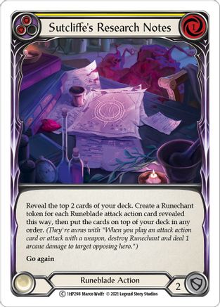 Sutcliffe's Research Notes (Yellow) (1HP298)