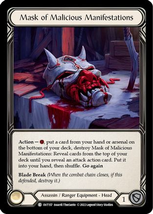 Mask of Malicious Manifestations (OUT157)  Rainbow Foil