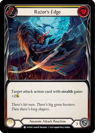 Razor's Edge (Yellow) (OUT043)  Rainbow Foil