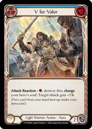 V for Valor (Blue) (DTD062)  Rainbow Foil