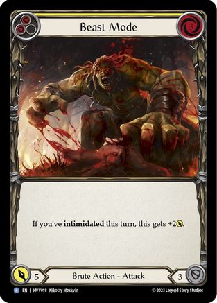 Beast Mode (Yellow) (HVY018)  Rainbow Foil
