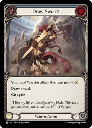 Draw Swords (Blue) (HVY123)  Rainbow Foil
