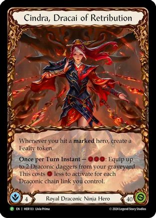 Cindra, Dracai of Retribution - HER133 (HER133)  Rainbow Foil