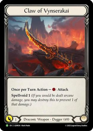 Claw of Vynserakai (GEM034)  Cold Foil