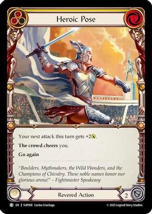 Heroic Pose (Yellow) (SUP058)  Rainbow Foil