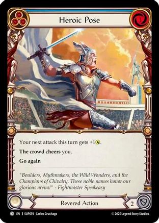 Heroic Pose (Blue) (SUP059)  Rainbow Foil