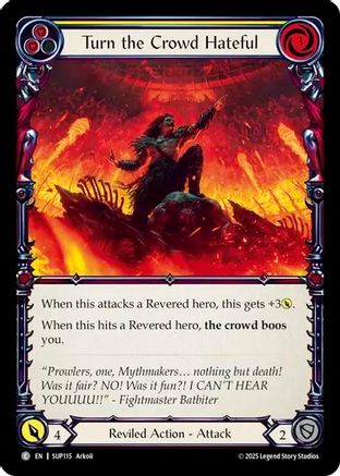 Turn the Crowd Hateful (Yellow) (SUP115)  Rainbow Foil