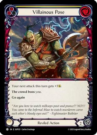 Villainous Pose (Yellow) (SUP121)  Rainbow Foil
