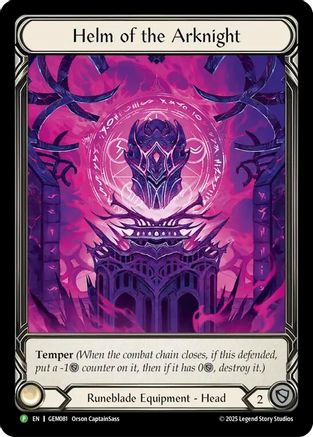 Helm of the Arknight (GEM081)  Rainbow Foil