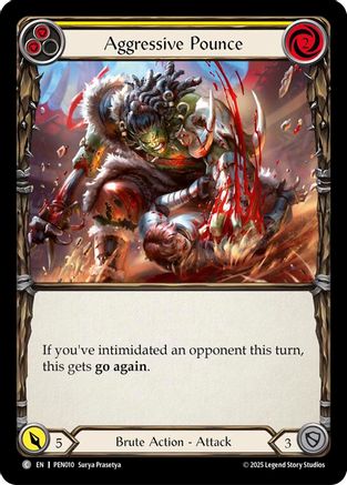 Aggressive Pounce (Yellow) (PEN010)  Rainbow Foil