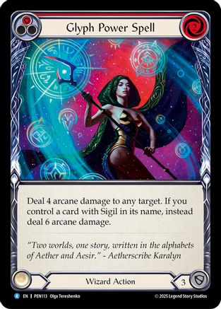 Glyph Power Spell (Red) (PEN113)  Rainbow Foil