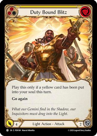 Duty Bound Blitz (Yellow) (PEN184)  Rainbow Foil