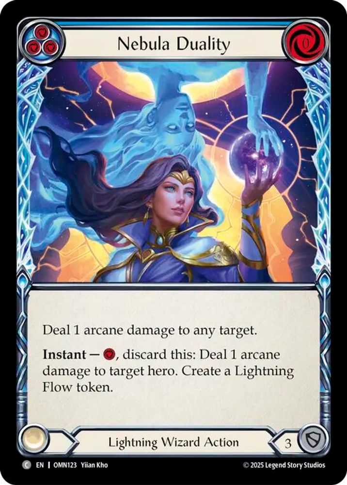 Nebula Duality (Blue) (OMN123)  Rainbow Foil